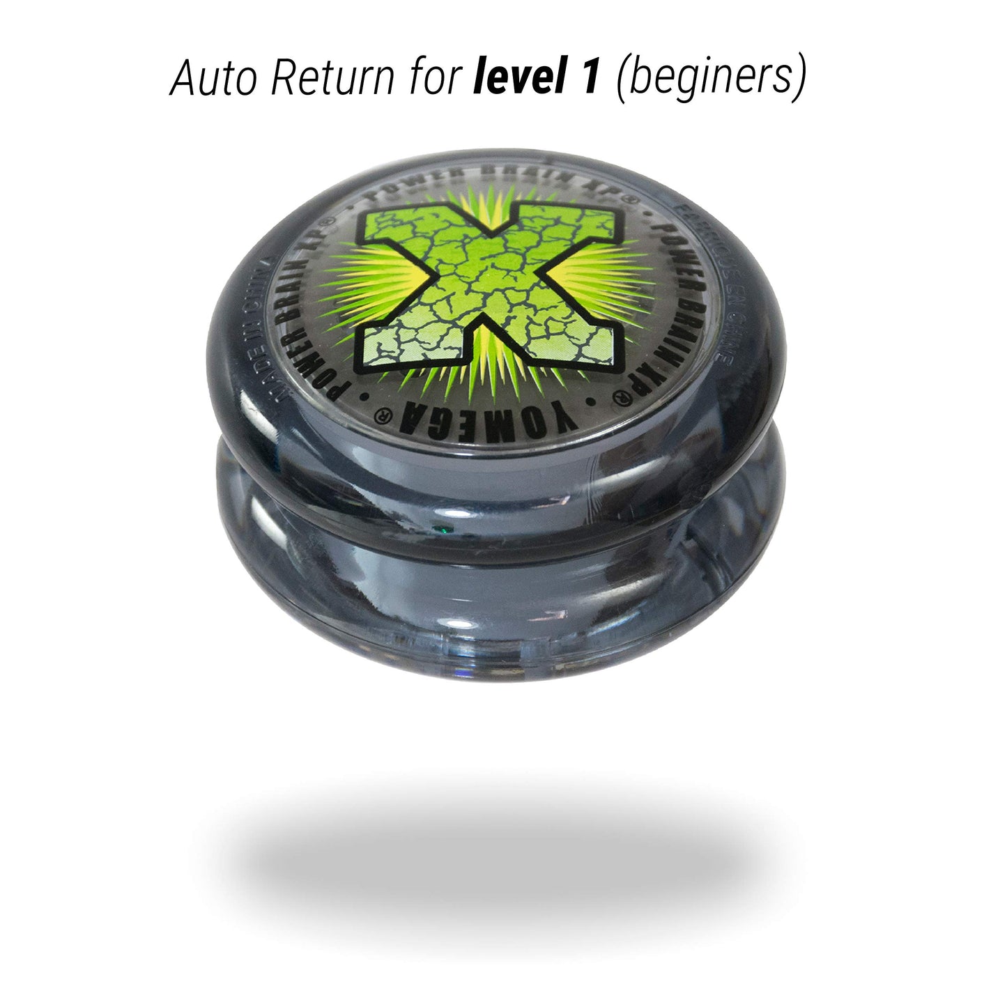Yomega Power Brain XP Yoyo - Professional with Smart Switch, Auto-Return & Manual, Grey, Includes 2 Extra Strings, 3 Month Warranty
