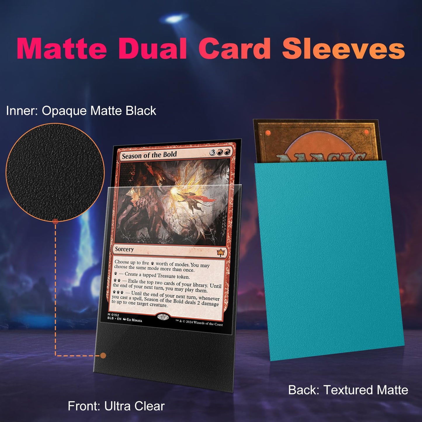 1200 Pack Card Sleeves, Matte Dual Trading Card Sleeves With Opaque Back & Smooth Shuffle, Tear Resistant Card Protectors For Mt
