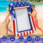American Flag Pool Floats for mature-themeds with Pillow & Cup Holder  70 x 46 Large Inflatable Tanning Pool Float Lounger  Sunbathing Water Bed Pool Floatie for mature-themed 4th of July Pool Party Patriotic Beach