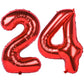 40 In Red Number Balloons Helium Foil Mylar Balloon Birthday Party Banquet Decoration Digital 24
