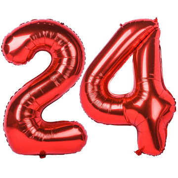 40 In Red Number Balloons Helium Foil Mylar Balloon Birthday Party Banquet Decoration Digital 24