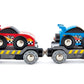 Hape Race Car Transporter | Six-Piece Wooden Toy Train Car Transport Set For Kids