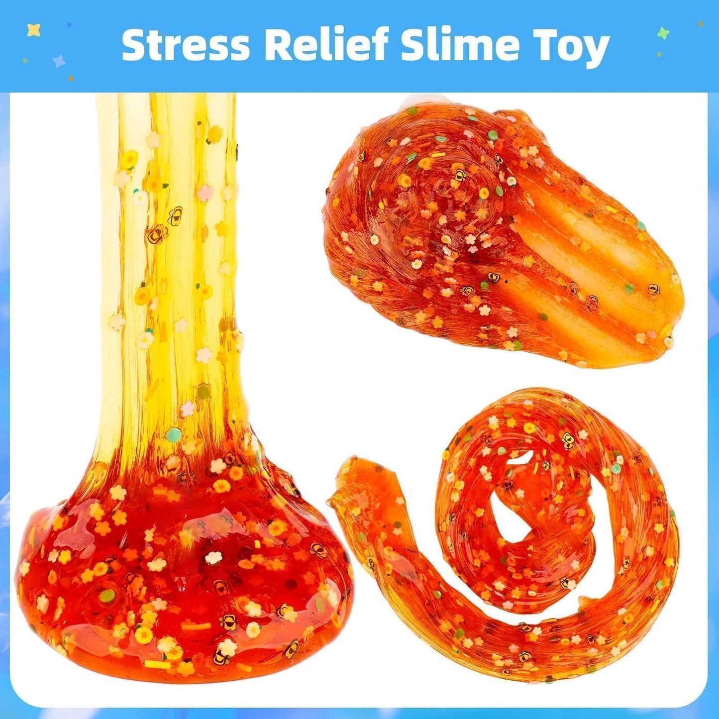 Crystal Slime Kit, 5 Pack Crunchy Clear Glitter Christmas Slime Party Favor Gifts, Stress Relief Toy For Girls And Boys, Soft No