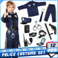 Joycover Police Officer Costume for Kids - Deluxe 13pcs Role Play Kit, L(8-10Y), Polyester, Boys & Girls Halloween Costume