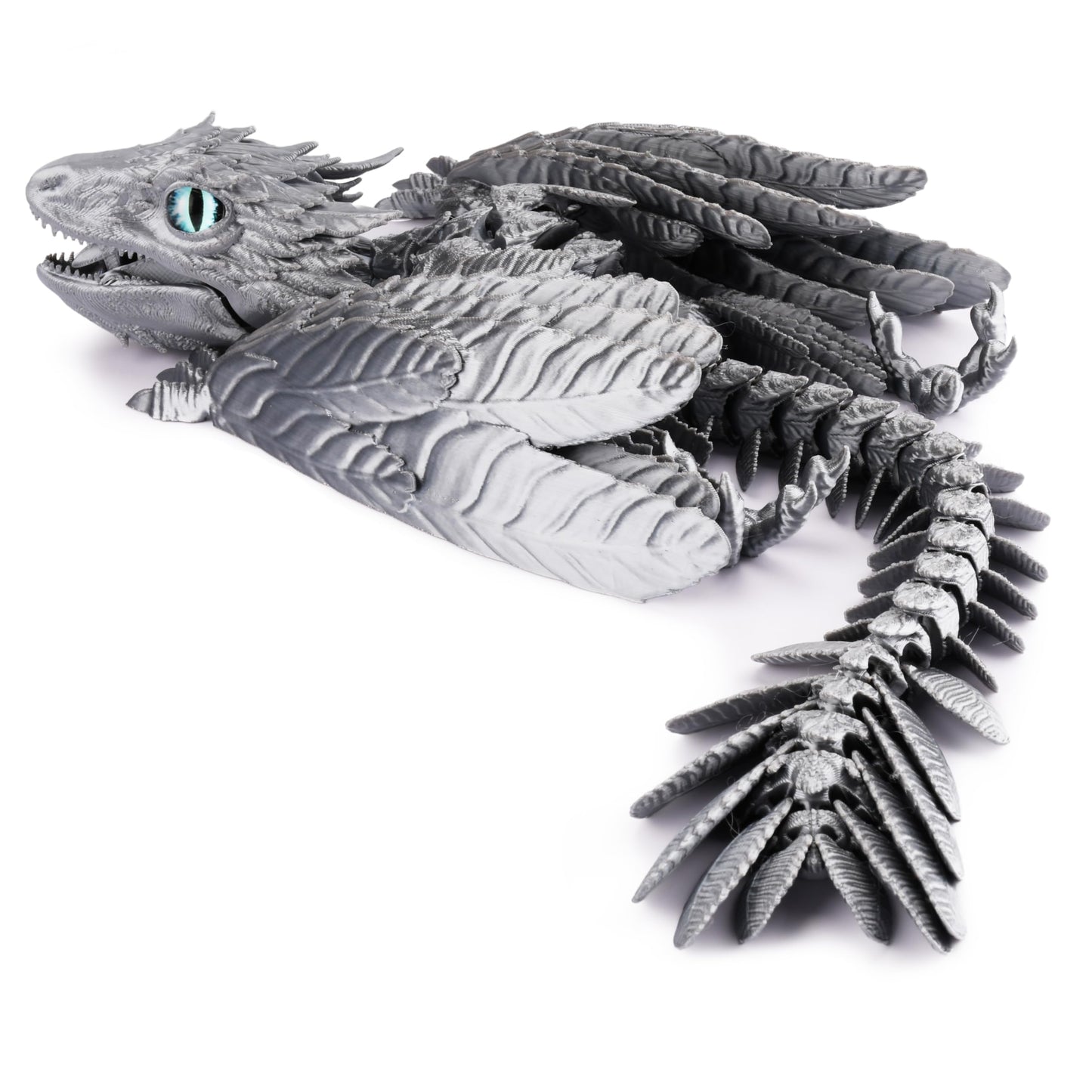 Guwewu Feathered Wyvern Dragon, 3D Printed Dragon, Articulated Dragon, Fidget Dragon, 3D Printed Toys, Desktop Pet (Thunderclaw)