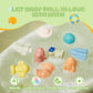 Amchsuri Mold Free Bath Toys For Babies 6-12 Months, 9 Pack No Holes Astronaut & Rocket Ship Bath Toys, Safe And Non Toxic Floating Pool Bathtub Toy