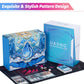 Uaono Card Storage Box For Mtg, Trading Card Deck Box Holds 1800+ With 6 Dividers, Leather Printing Magnetic Closure Card Storage Case Fits Tcg Ccg Sports Cards (Blue, Water Drop)