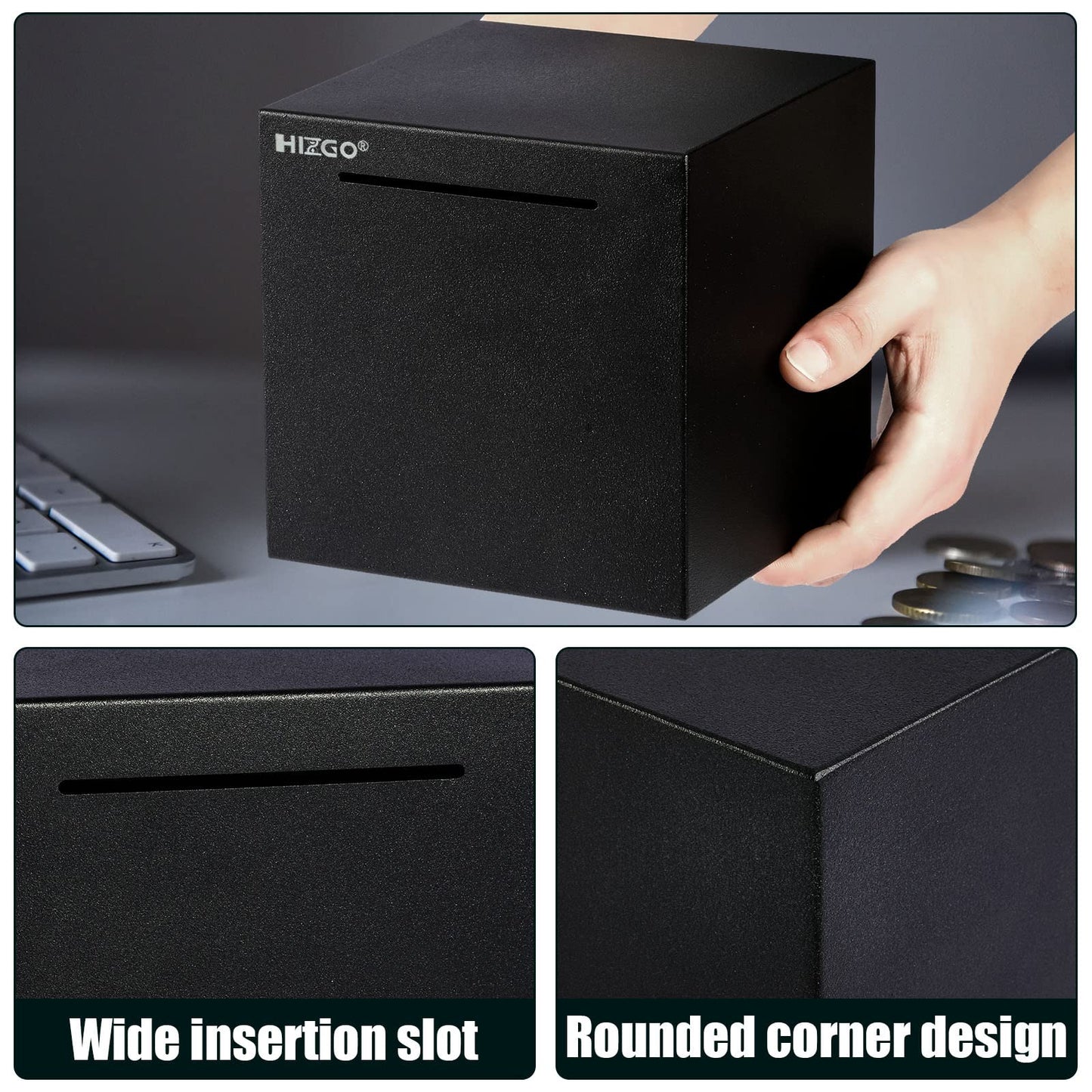 hizgo mature-themed Piggy Bank- Piggy Bank for mature-themeds Must Break to Open -Stainless Steel Piggy Bank-Metal Saving Box (5.9 inch)