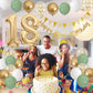 18Th Birthday Decorations For Boys Girls, Happy 18Th Birthday Banner With Birthday Cake Topper Number 18 Foil Balloon Sage Green