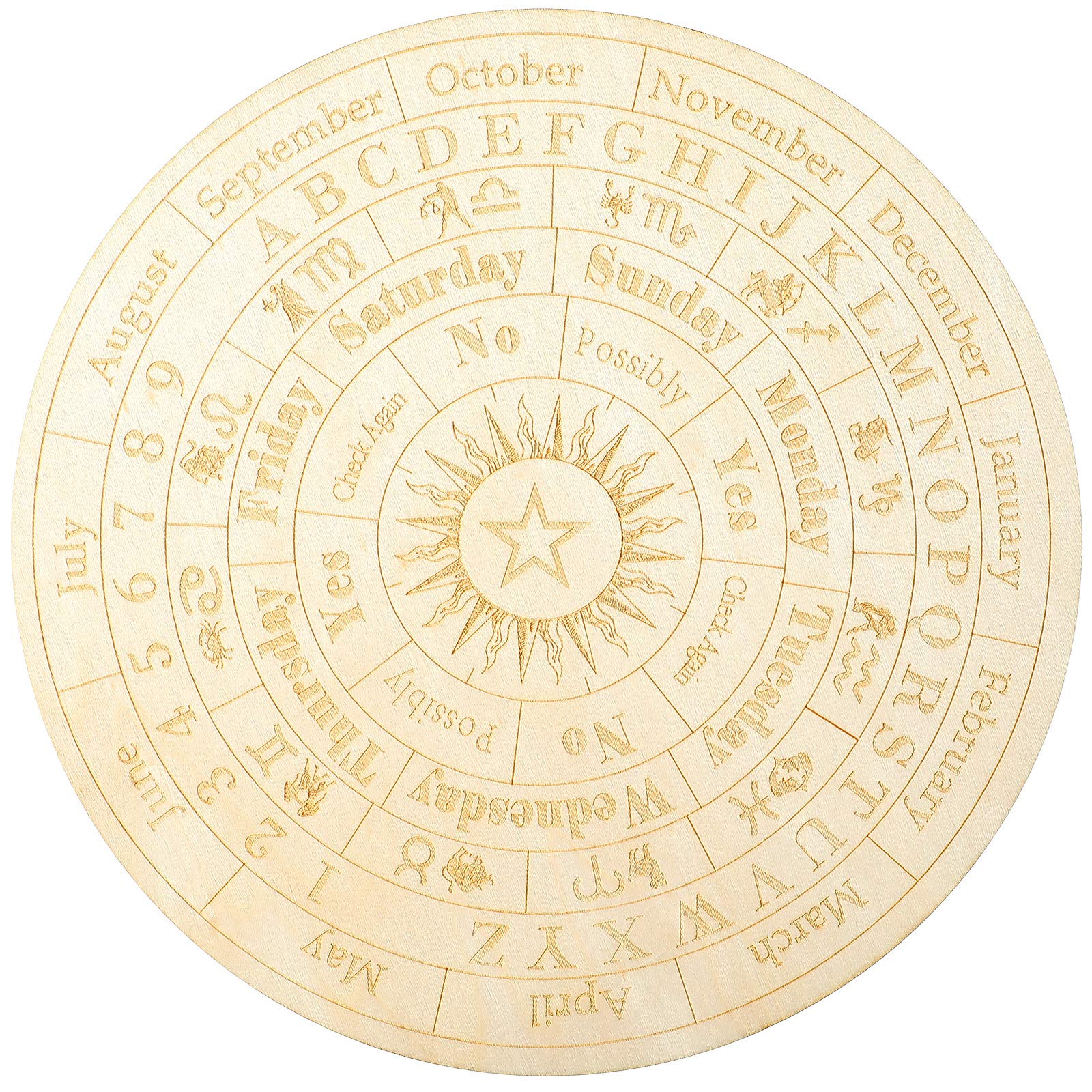 Star Pendulum Board Wooden Dowsing Board Divination Metaphysical Message Board For Witchcraft Wiccan Altar Supplies Kit Beginner