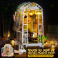 Diy Book Nook Kit, Diy Miniature House Kit With Led Lights, 3D Wooden Puzzle For Adults To Bulid, Mini House With Bookshelf Inse