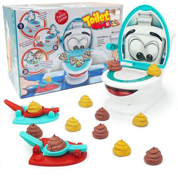 Anemeeoke Poop Family Game - Funny Shooting Game - Fast And Frenzied Launching - Includes 1 Toilet Bowl, 2 Launchers, 12 Soft Pl