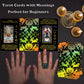 Smoostart Black Halloween Style Tarot Cards With Meanings, Tarot Cards Deck With Guidebook For Beginners, Halloween Elements Tar