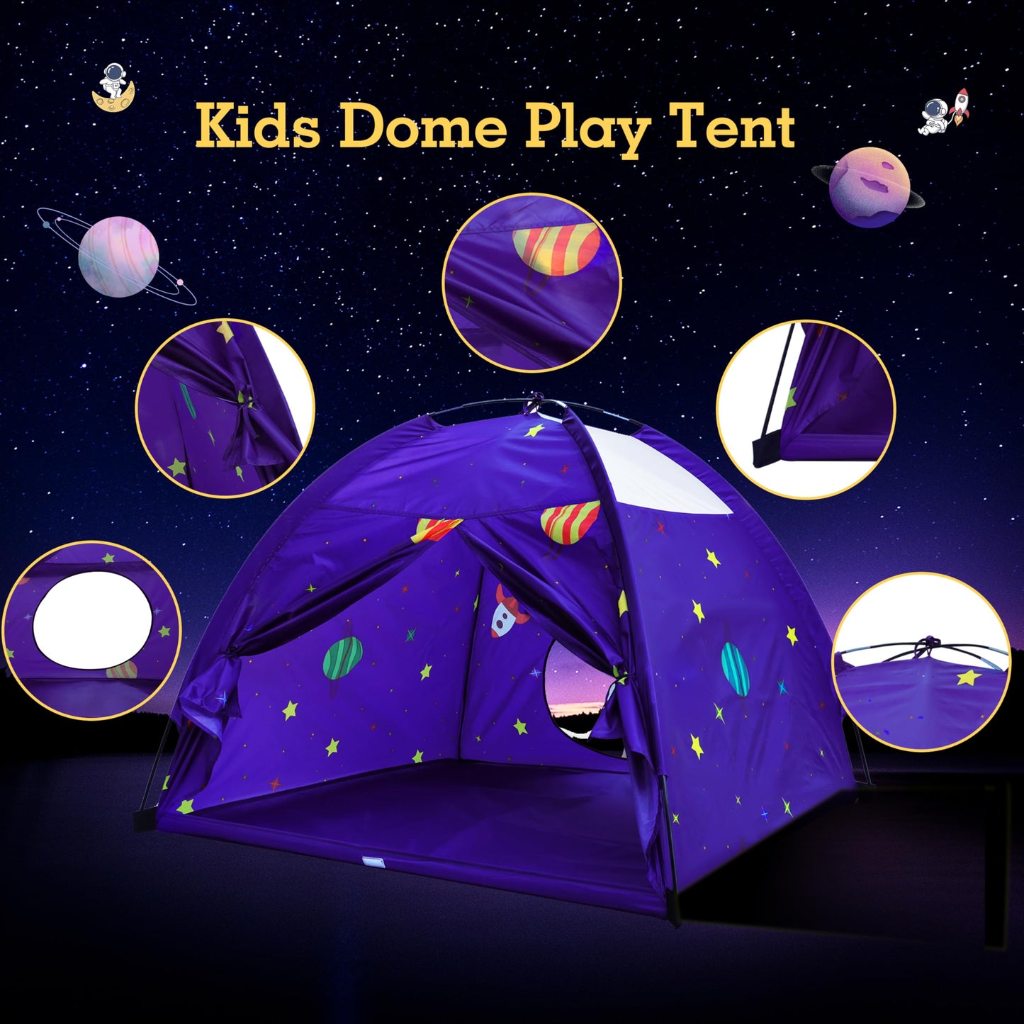 Homfu Kids Play Tent Outdoor Boys Indoor Playhouse For Children Tents Toddler Girls Gift Game Play Housetoys (Purple)
