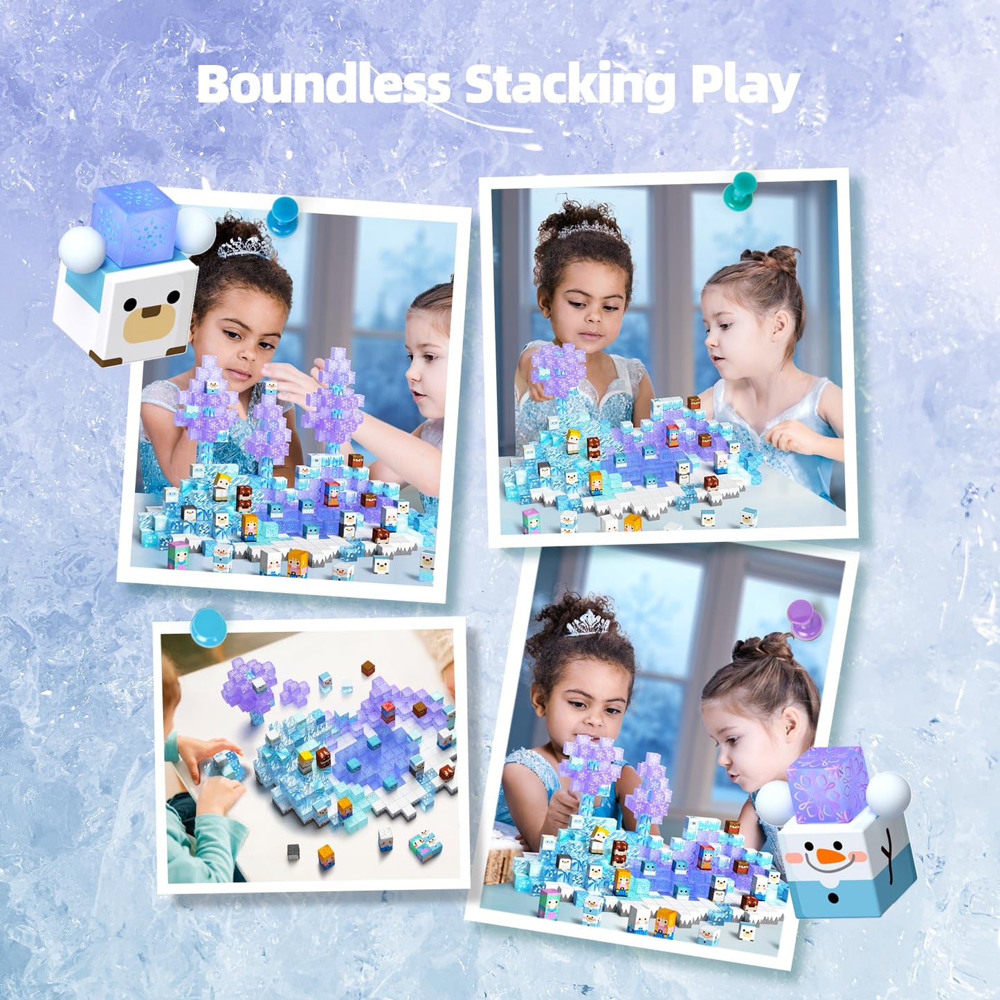 Gobidex 100Pcs Magnetic Blocks Magnet Building Toys, Frozen Toys Princess Castle For Girls, Upgraded Stem Sensory Birthday Gift For Kids Age 3+ Years Old