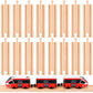 Liliful Pack of 16 Straight Wooden Train Track Expansion Male-Male Female-Female Train Track Compatible with Most Train Tracks 6