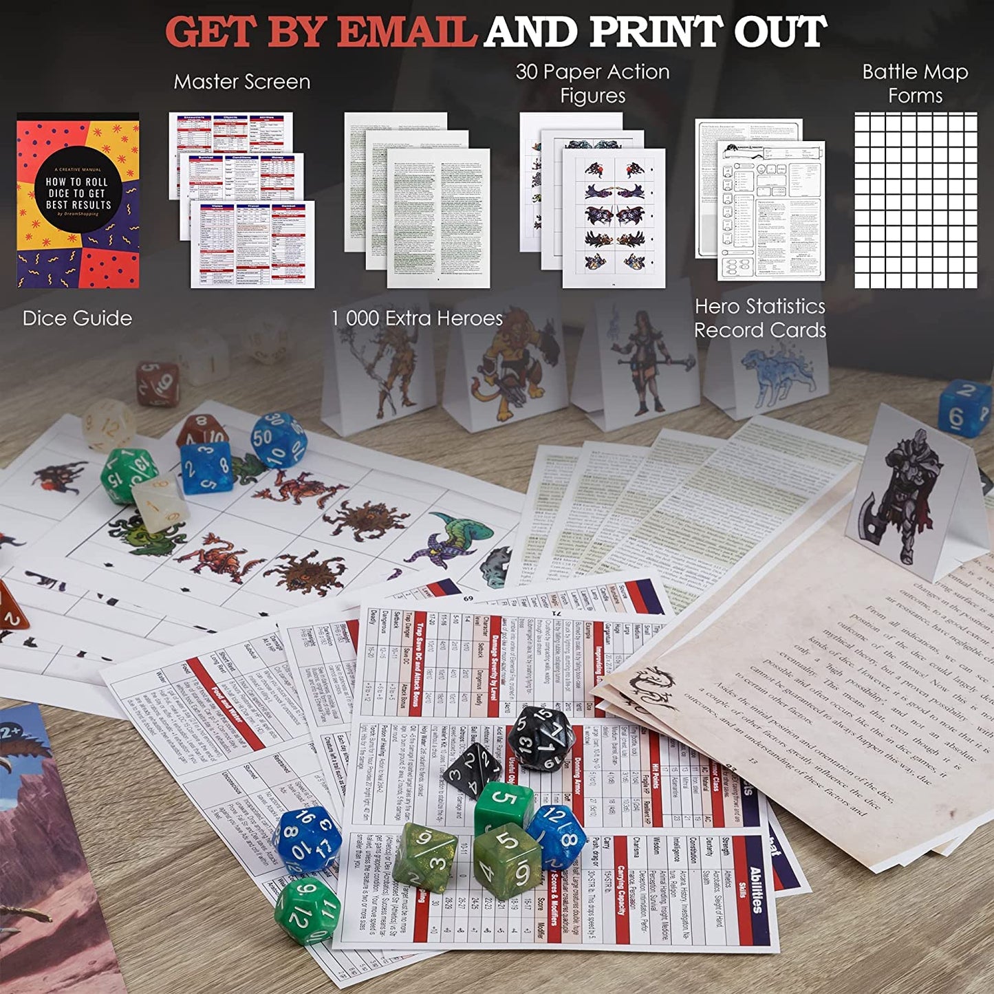CraftyCrocodile Dungeons and Dragons Starter Set - 6th Edition, Dragons of Stormwreck Isle, 6 Dice Sets, Miniatures, Master Screen, Coloured