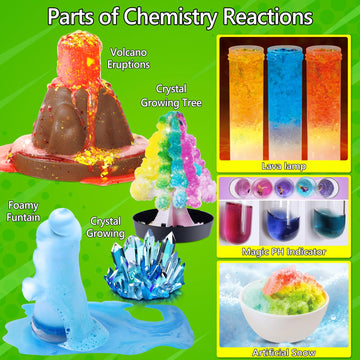 Unglinga 272 Experiments Science Kit For Kids, Chemistry Set, S.T.E.M Toys Boys Girls Birthday Gifts, Volcano, Crystal, Magic, P