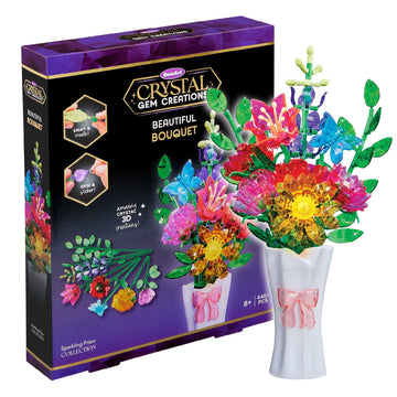 RoseArt Crystal Gem Creations Beautiful Jewel Bouquet Kit, 275 Pieces, Great for Adults, Tweens and Children Ages 8+