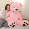 Morismos Giant Pinkteddy Bear 4 Feet, Big Pink Teddy Bear With Big Footprints 4.3Ft, Large Bear Stuffed Animals For Girlfriend G