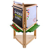 U.S. Art Supply Childrens 3-Sided Art Activity Easel with Chalkboard, Large Paper Roll, Shelf & Plastic Paint Cups