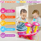 Basytodio Baby Toys 6-12 12-18 Months Musical Drum Set Toy With 2 Sticks Microphone Pink Toy For 1 2 Year Old Girl Music Instrument Learning Toddlers 0-2 1-3 3-5 Easter Gift For One Year Old Girls