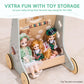 Robud Wooden Baby Walker, Baby Push Walker With Activity Center And Storage For Boys And Girls Learning To Stand And Walk