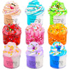 Slime Kit 9 Pack - 3 Jelly Cube Crunchy  3 Cloud  3 Butter - Soft Stretchy Clear Crunchy for Stress Relief  Party Favors  Birthday Gift - Toy for Girls Boys