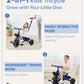 KRIDDO 2-in-1 Toddler Tricycle for Ages 18 Months to 5 Years Old - Extended Push Handle for Effortless Push, Gift Trike for Todd