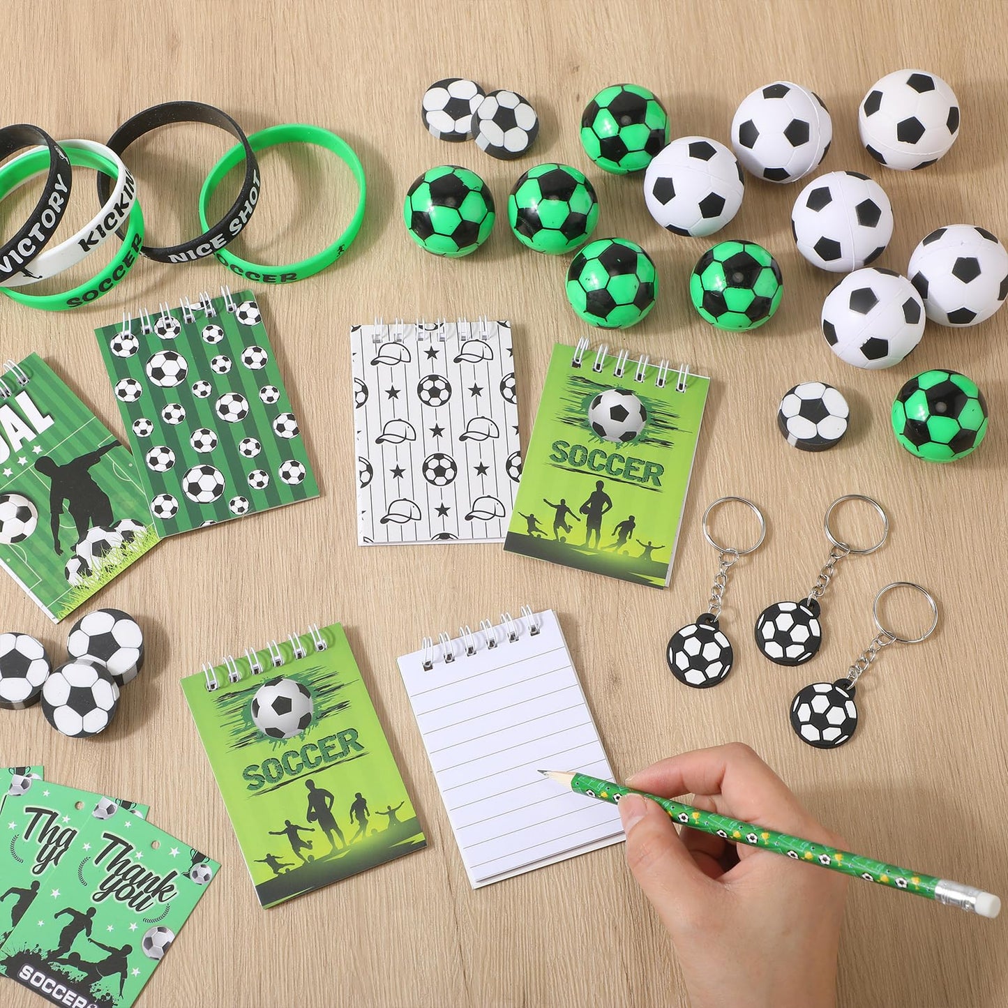Colarr 195 Pcs Soccer Birthday Gifts Party Favors Sports Team Gift Cups Pencils Mini Book Keychains Wristbands Stickers Thank Yo