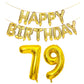 Shuntai 79 Balloon Numbers Gold Jumbo Number 97 Foil Mylar Balloons With Happy Birthday Balloon Banner 79Th Birthday Decorations