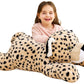 Ikasa Giant Cheetah Stuffed Animal Plush Toy,Large Leopard Cute Jumbo Soft Toys,Huge Big Size Plushy Plushie,Gifts For Kids (Brown, 30 Inches)