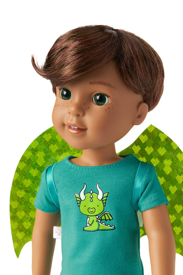 American Girl Welliewishers 14.5-Inch Bryant Doll With T-Shirt, Shorts, Dragon Wings & Tail, And Boots, For Ages 4+
