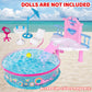 Glam Pool Playset, Deluxe Doll Pool With 7 Pcs Pool Accessories, Fits Dolls Up To 12 Inch, Kids Gifts For 3 To 8 Year Olds Girls, Bath Toys For Toddlers, Birthday Xmas Toy Gifts For Girls Kids Aged 3+