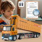 HAPYAD Dump Truck Toy for 3 4 5 6 7 Years Old Boys, Large Semi Truck with Metal Cab, Lights and Sounds, Friction Powered Tractor