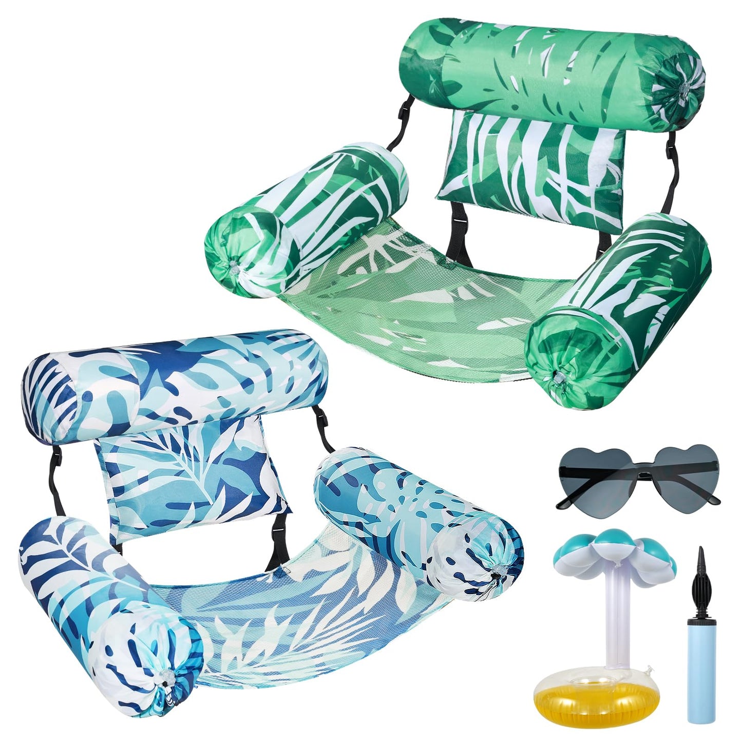 Inflatable Pool Lounge Chairs - Adjustable Floating Pool Chairs for mature-themeds  Comfortable Water Hck with Soft Fabric (Flamingo Theme)
