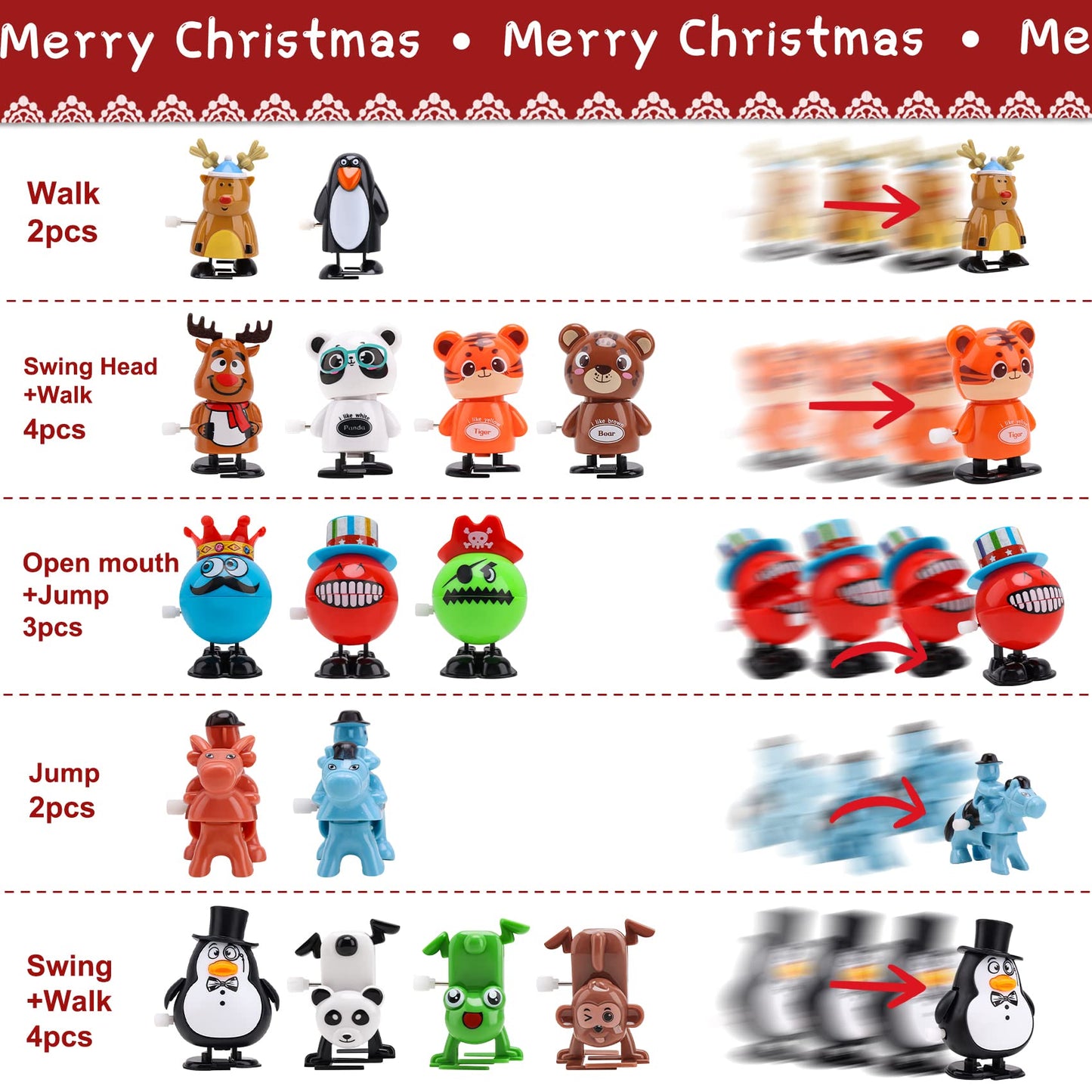 Eeocwf 15Pcs Wind Up Toys For Kids, Assorted Animals Walking Jumping Clockwork Toys, Classroom Gifts Kids Birthday Party Favors