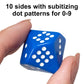 Learning Advantage Subitizing Dice - Set Of 6 - Hands On Math Manipulative - Teach Early Numeracy - Math Games For Kids