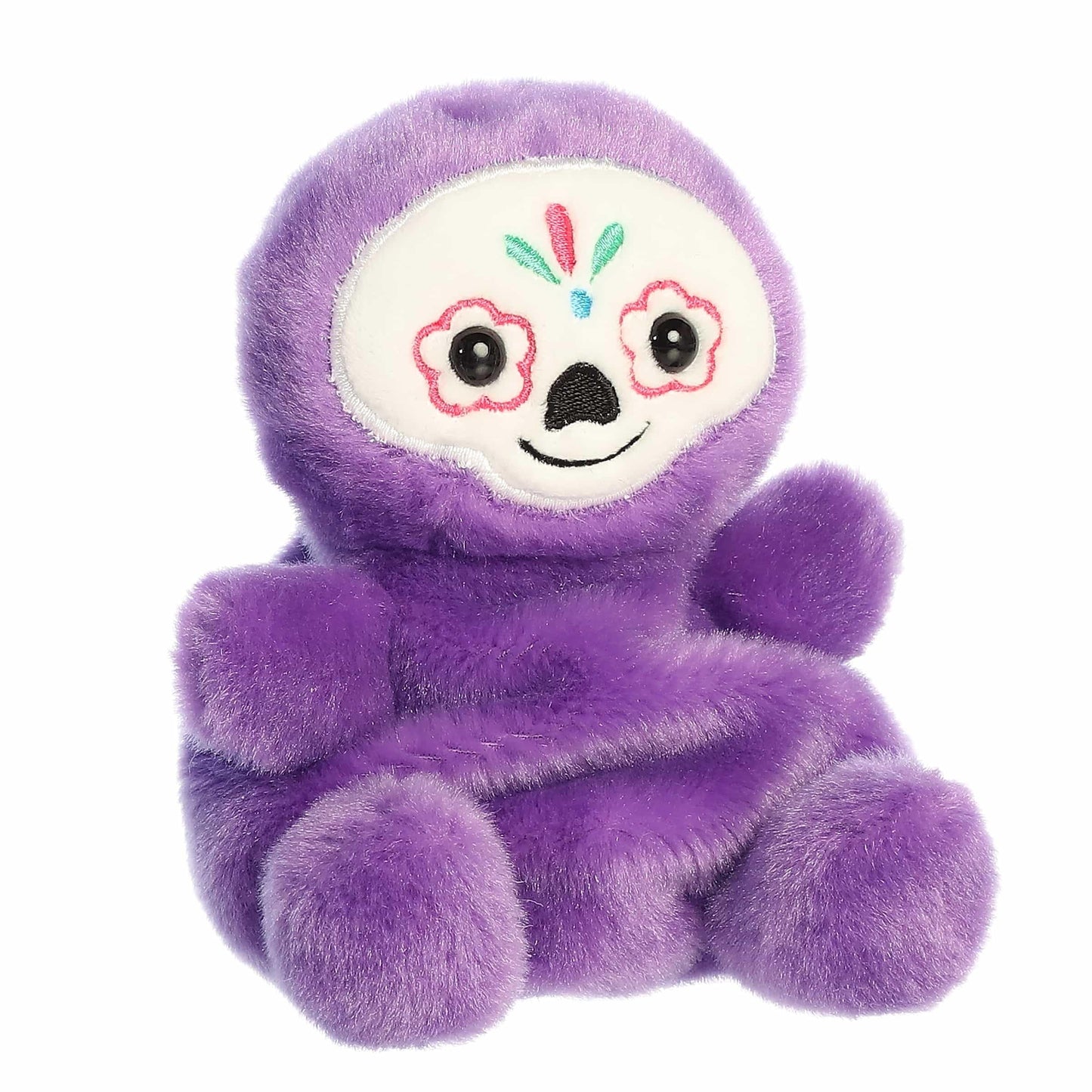 Aurora Spooky Palm Pals Sonia Sugar Skull Stuffed Animal - Fun Collectible Plush for Kids and mature-themed Collectors - Perfect for Halloween Decorations and Gifts - Purple 4.5 Inches
