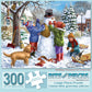 Bits And Pieces – Value Set Of Two 300 Piece Jigsaw Puzzles For Adults – Building A Snowman On A Snow Day, Sunrise Feasting - Winter Snow Jigsaw Puzzles By Artist Liz Goodrick - Dillon