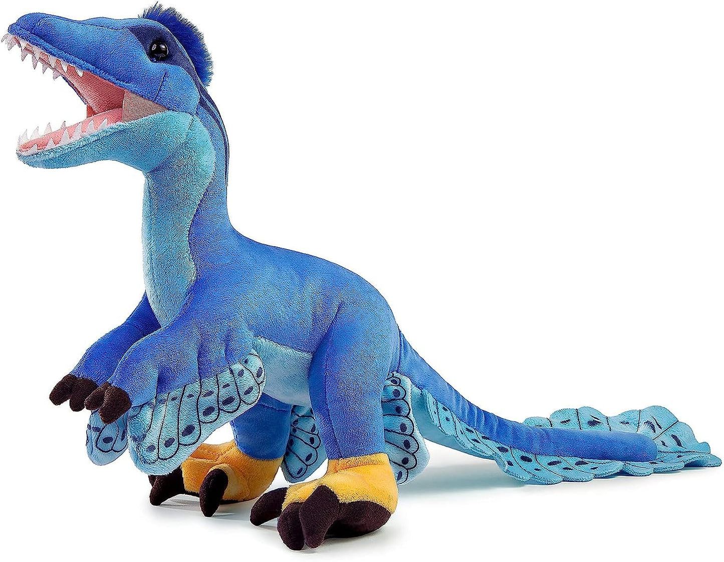 Zhongxin Made Simulation Microraptor Dinosaur Stuffed Plush Toy - 18Inch Blue Dinosaur Utahraptor Tyrannosaurus Plushie, Figurines Stuffed Toys Soft, Gifts Collectible For Kids