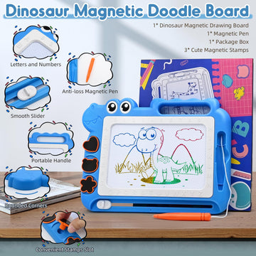 Aituitui Magnetic Drawing Board Toddler Toys Gift For 2 3 Year Old Girls Boys, Sketch Writing Doodle Pad Age 2-4 Travel Games, Educational Learning Kids Toys For Toddlers Birthday (Blue)