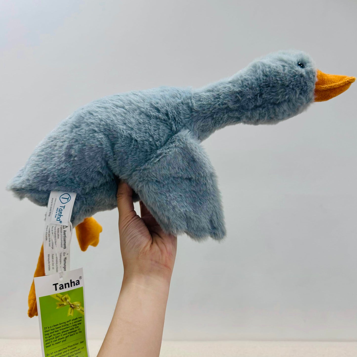 Tanha Goose Stuffed Animal, Soft Goose Plush, Cute Stuffed Goose, Duck Stuffed Animal - 20 Inch, Grey