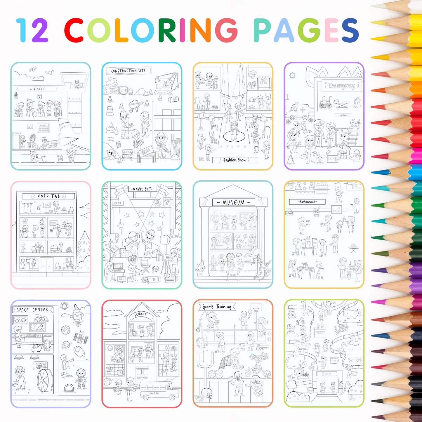 When I Grow Up Sticker + Coloring Book (500+ Jobs Stickers & 12 Scenes) By Cupkin - Side By Side Activity Book Design - Fun Stic