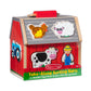Melissa & Doug Wooden Take-Along Barn Toy With Flip-Up Roof And Handle, 10 Farm Play Pieces, Shape Sorting And Stacking Learning
