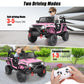 Hikole Kids Ride On Car Truck With Remote Control, 12V Electric Car For Kids, Battery Powered Cars W/Safety Belt,3 Speeds, Spring Suspension, Pink Jeeps Car For Girls