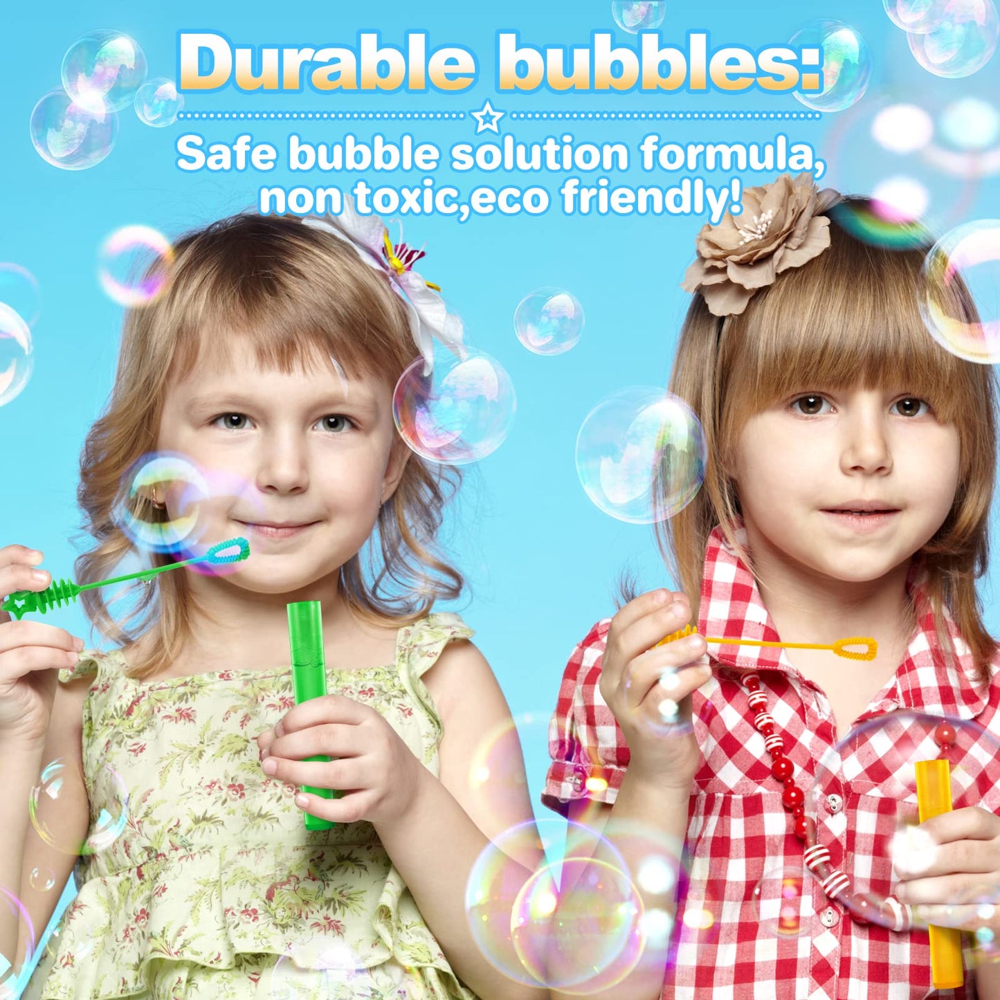 Bubble Wand, 400 Pieces Mini Bubble Wands Bulk In 10 Colors, Bubbles Party Favors Bulk For Kids, Summer Toys For Girls & Boys, C