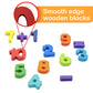 Skoolzy Rainbow Wooden Numbers Puzzle 13 Piece Set - Kids Can Learn Addition Subtraction Educational Counting Math Montessori Toys For Toddlers Preschool Wood Toy Learning Blocks For Kids Ages 3+