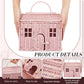 Wettarn Handmade Rattan Doll House Rattan House Shape Shoulder Bag Wicker Basket With Lid For Doll Toys Rattan Storage Basket Sm