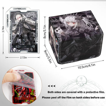 Sabermaster Card Deck Box Fits For Ygo Mtg,100+ Card Storage Box Trading Games Pu Leather Storage Premium Deck Case (A-Bao A Qu)